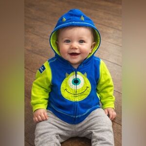 Disney store exclusive monsters inc hoodie size 6-12 M‎